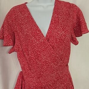 Zesica Pink White Wrap Summer  High/Low Hem Dress Size M